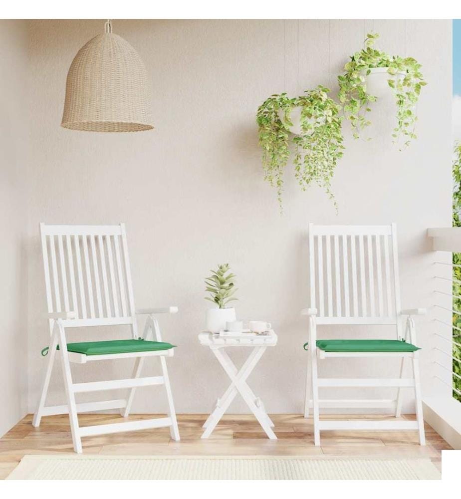 Coussins de chaise jardin lot de 2 vert 40x40x4 cm tissu oxford