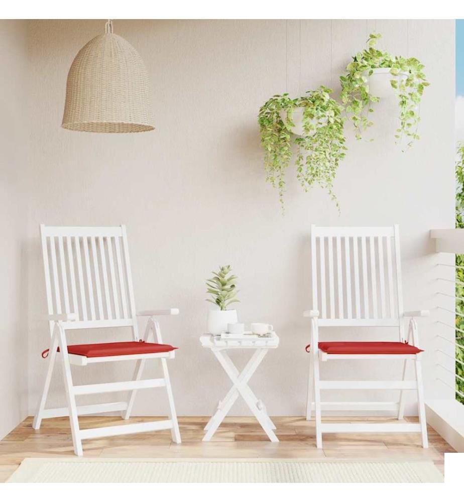 Coussins de chaise jardin lot de 2 rouge 40x40x4cm tissu oxford