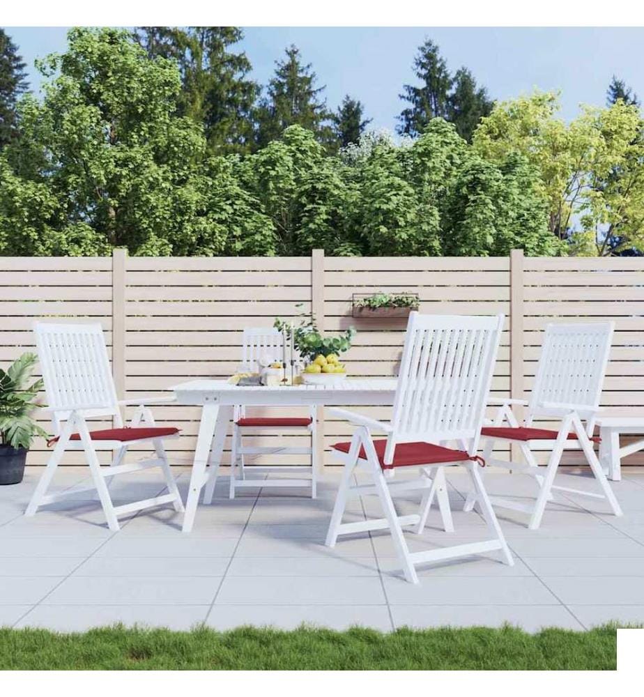 Coussins de chaise de jardin lot de 4 rouge bordeaux 40x40x4 cm