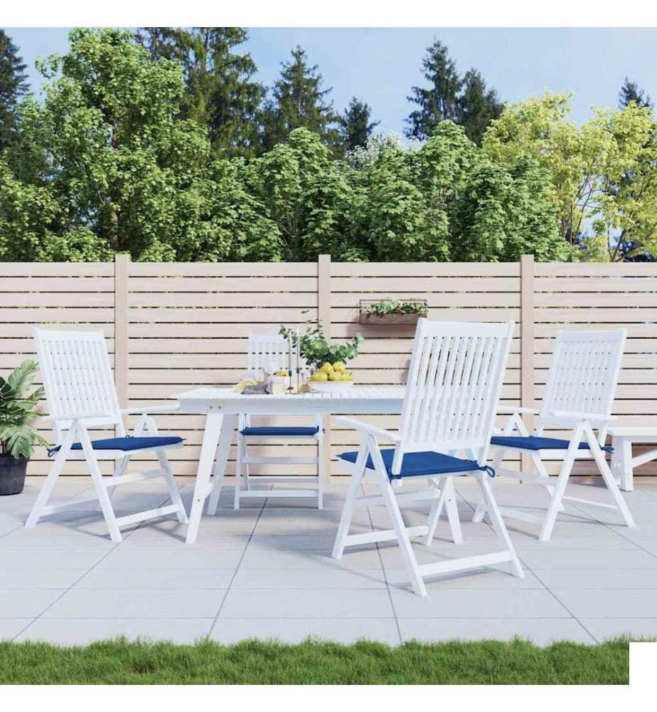 Coussins de chaise de jardin lot de 4 bleu royal 40x40x4 cm