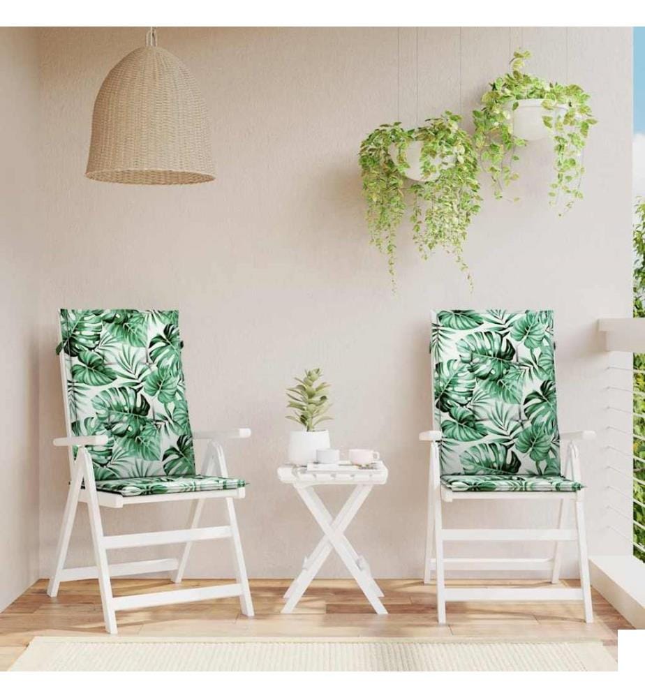 Coussins de chaise à dossier haut lot de 2 modèle de feuille