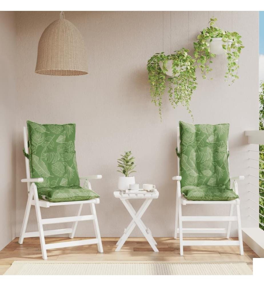 Coussins de chaise à dossier haut lot de 2 modèle de feuille