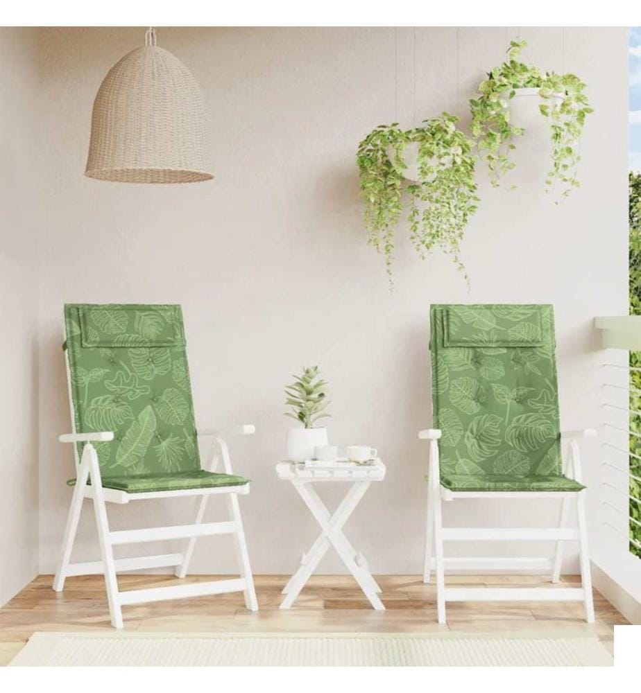 Coussins de chaise à dossier haut lot de 2 modèle de feuille