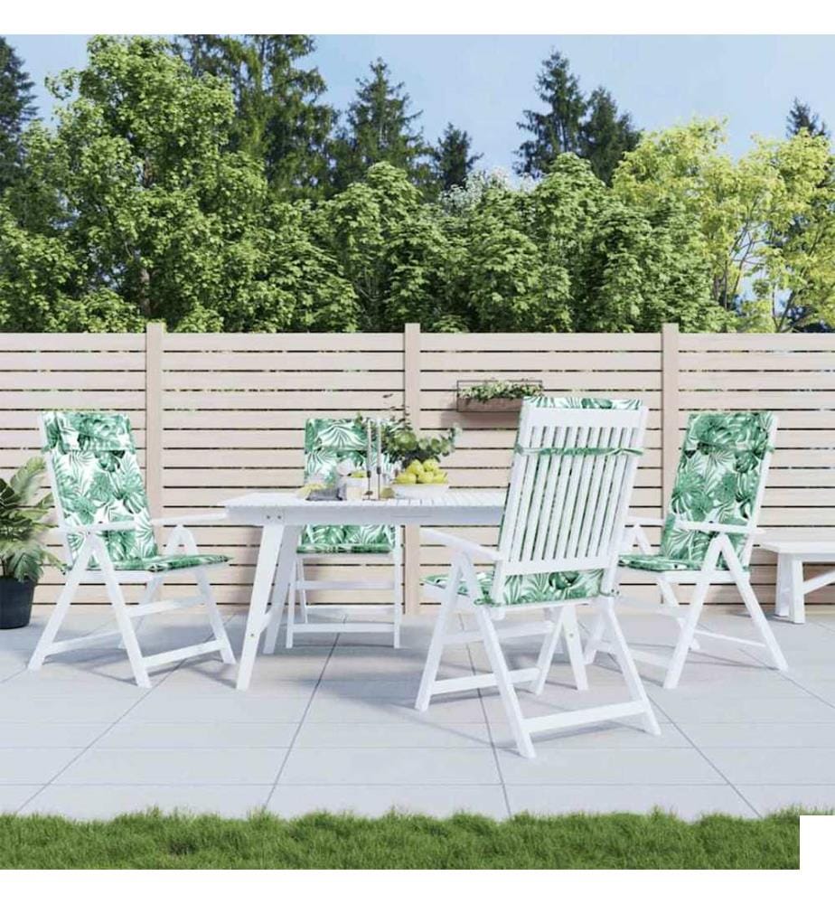 Coussins de chaise à dossier haut lot de 4 modèle de feuille