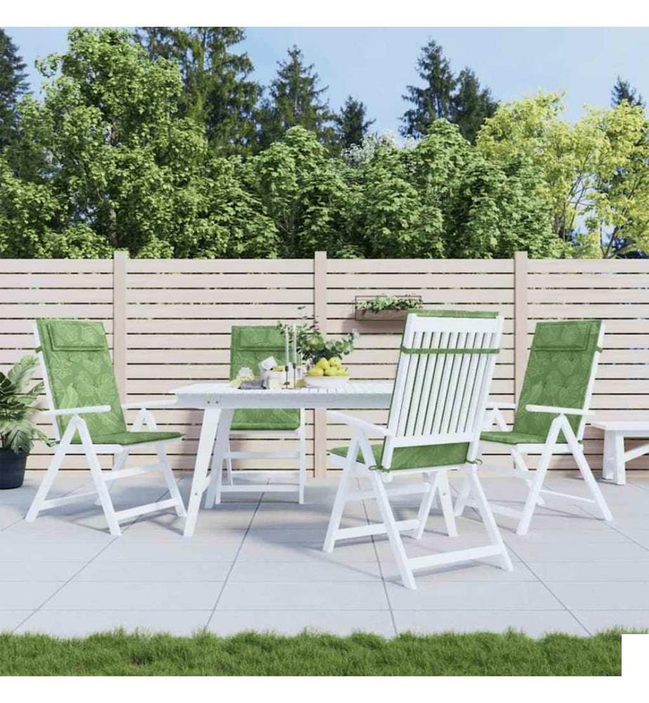 Coussins de chaise à dossier haut lot de 4 modèle de feuille