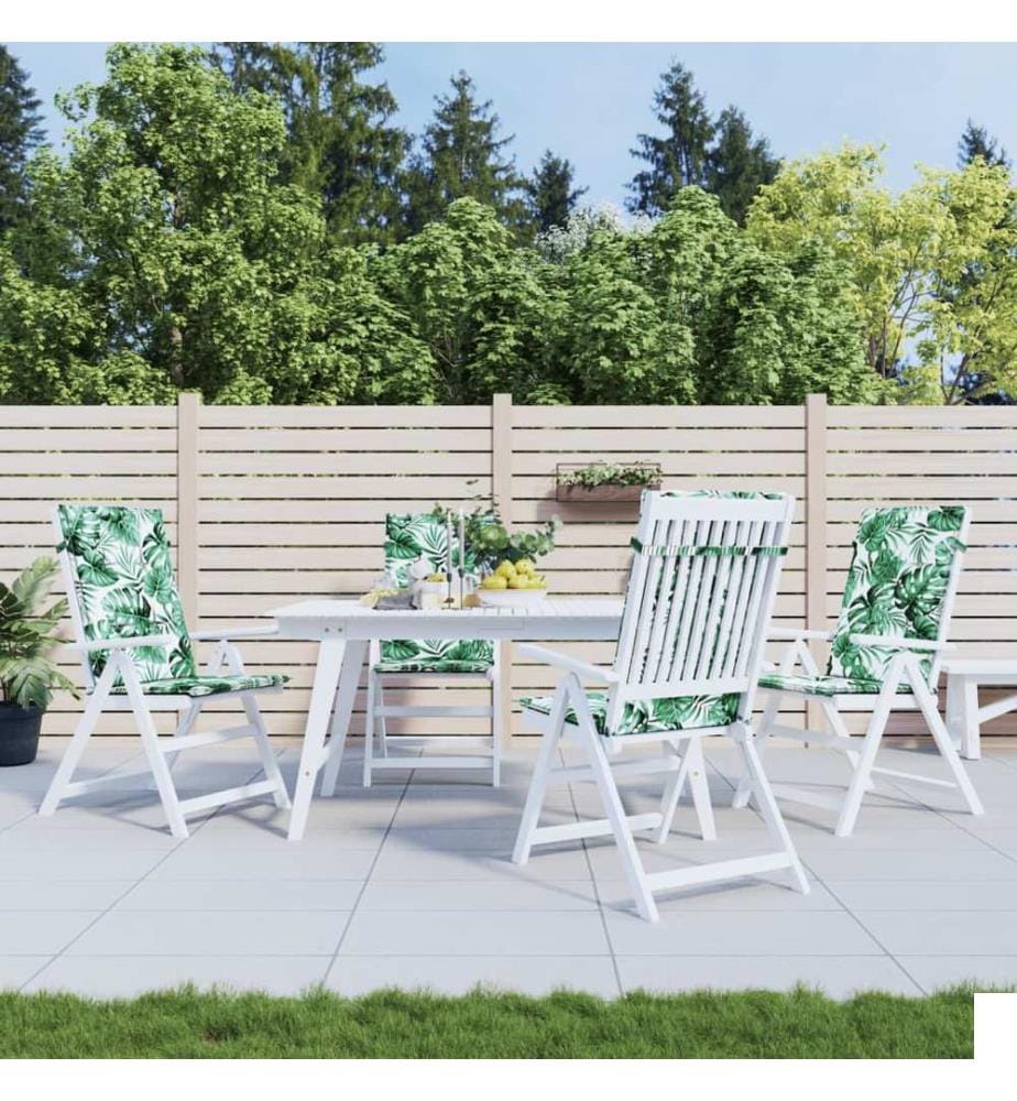 Coussins de chaise à dossier haut lot de 4 modèle de feuille
