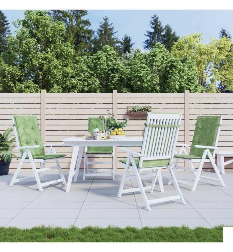 Coussins de chaise à dossier haut lot de 4 modèle de feuille