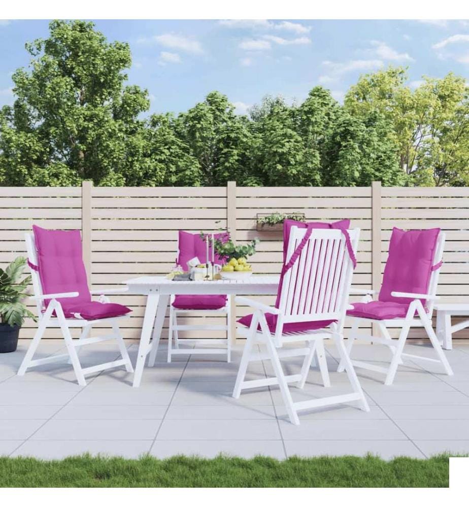 Coussins de chaise à dossier haut lot de 4 rose tissu oxford
