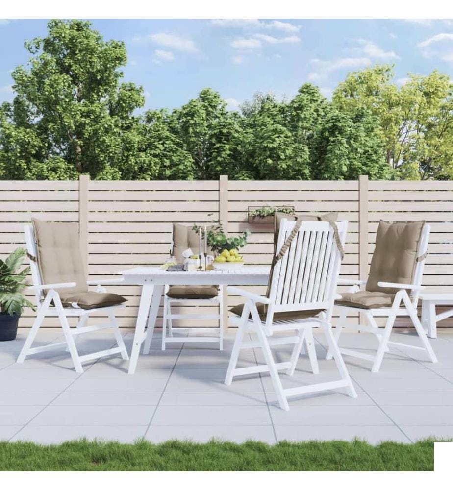 Coussins de chaise à dossier haut lot de 4 taupe tissu oxford