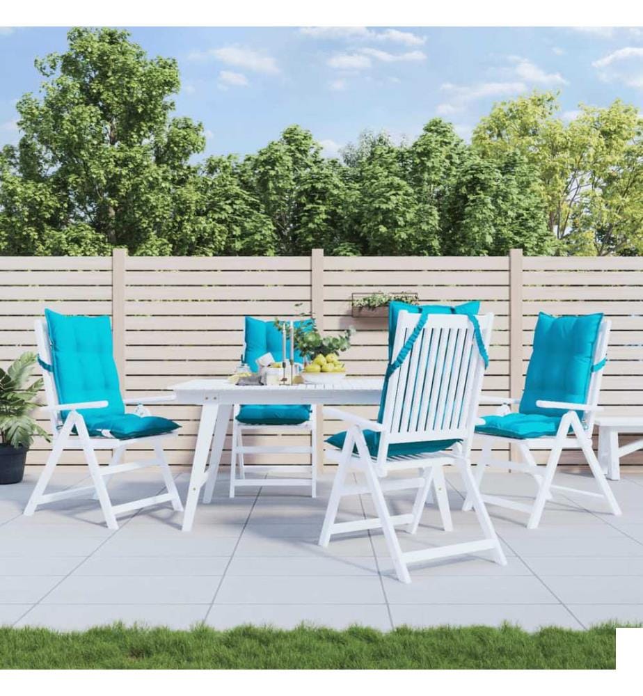 Coussins de chaise à dossier haut lot de 4 turquoise