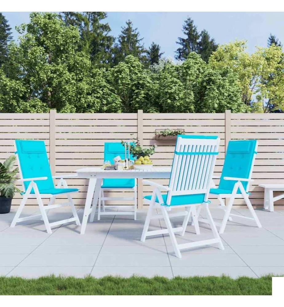 Coussins de chaise à dossier haut lot de 4 turquoise