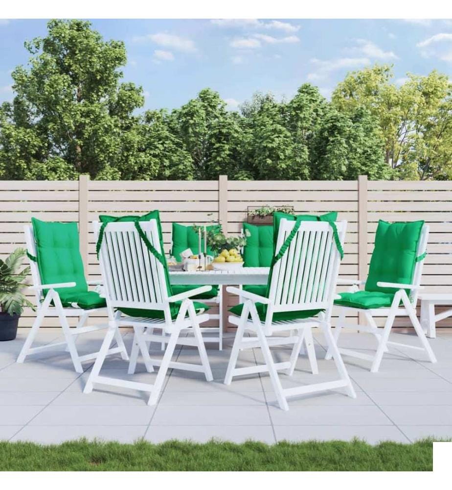 Coussins de chaise à dossier haut lot de 6 vert tissu oxford