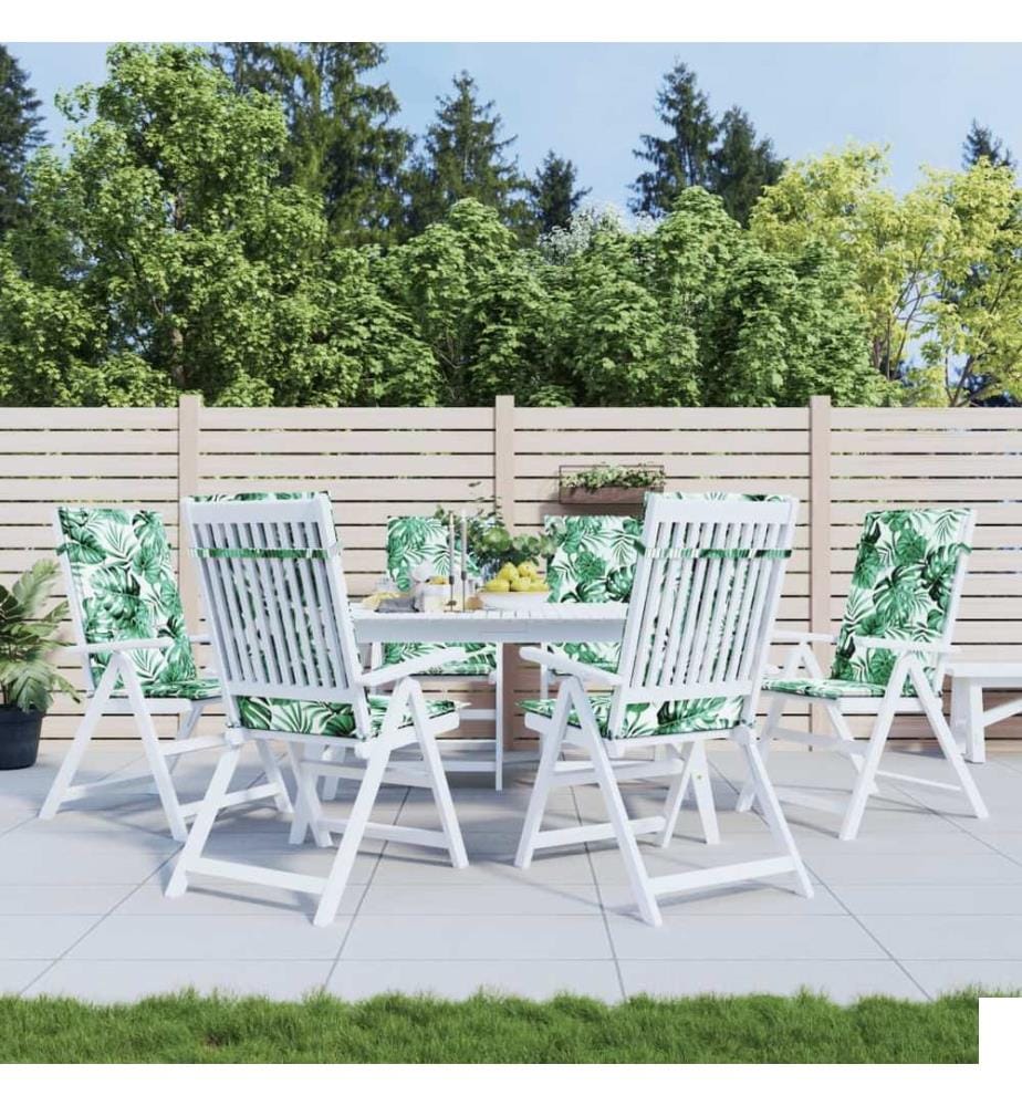 Coussins de chaise à dossier haut lot de 6 modèle de feuille