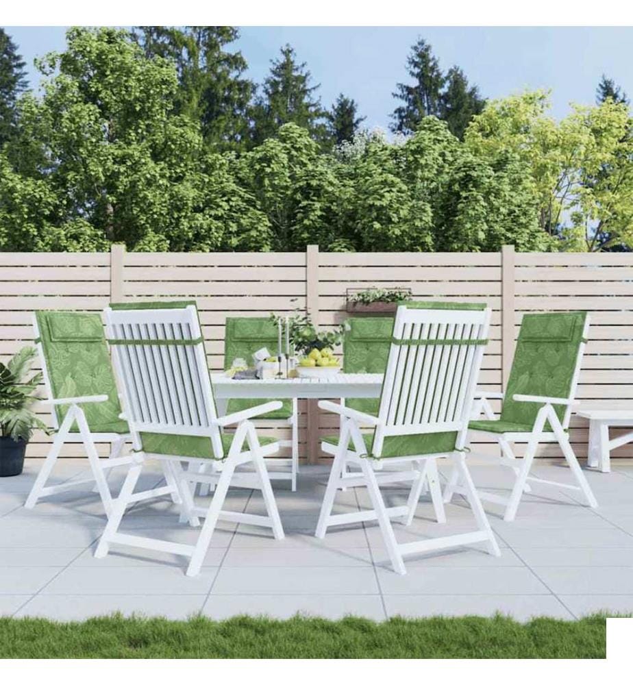 Coussins de chaise à dossier haut lot de 6 modèle de feuille