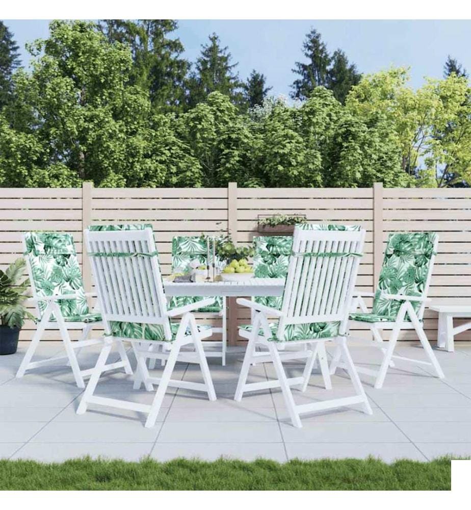 Coussins de chaise à dossier haut lot de 6 modèle de feuille