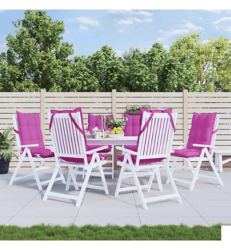 Coussins de chaise à dossier haut lot de 6 rose tissu oxford