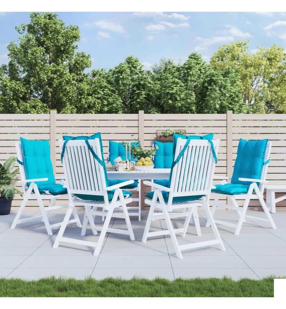 Coussins de chaise à dossier haut lot de 6 turquoise