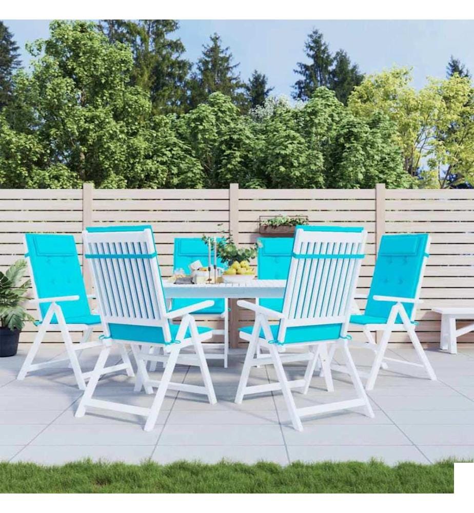 Coussins de chaise à dossier haut lot de 6 turquoise