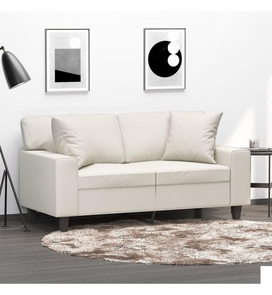 Coussins décoratifs lot de 2 Crème 40x40 cm Similicuir
