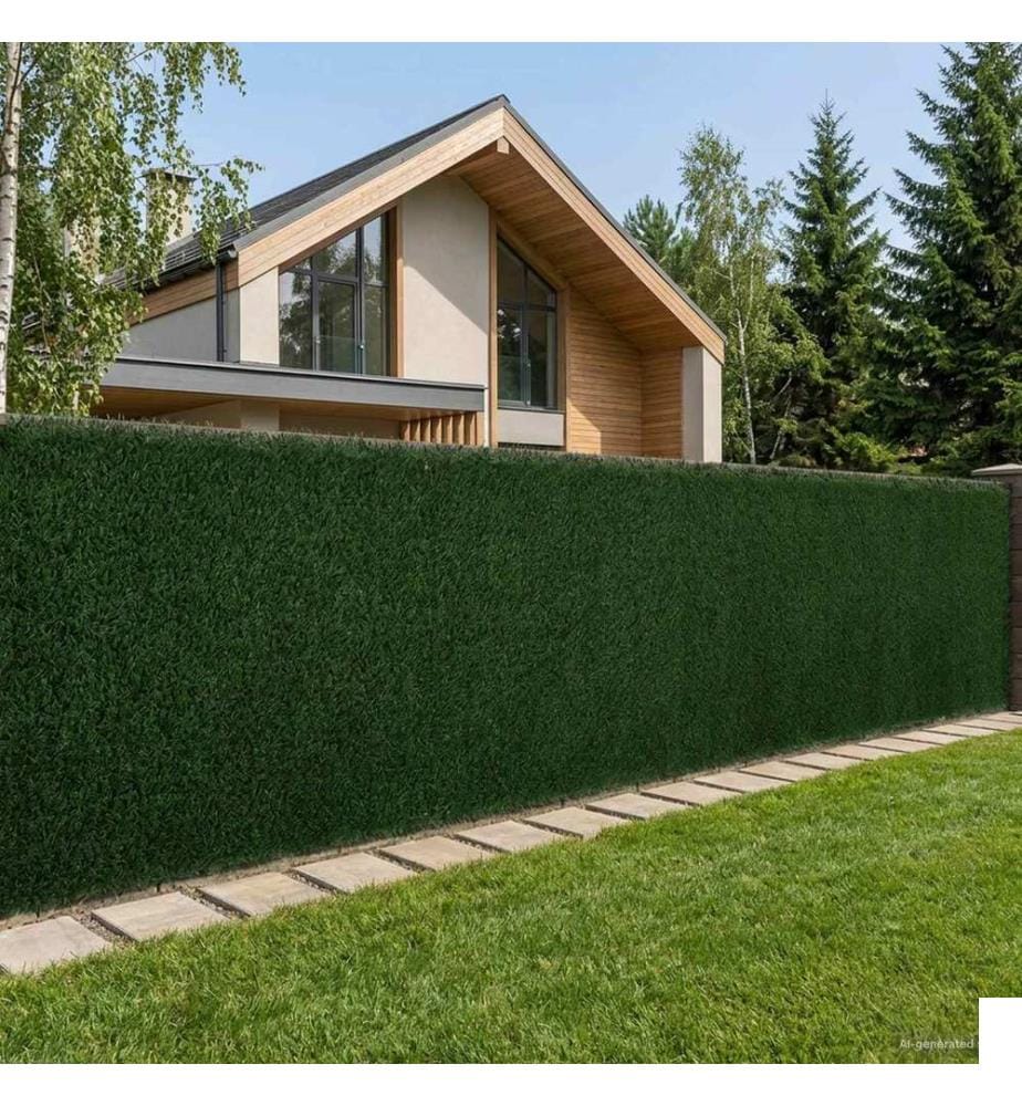 Clôture Artificielle Vert foncé 1,5 x 5 m PVC et Acier