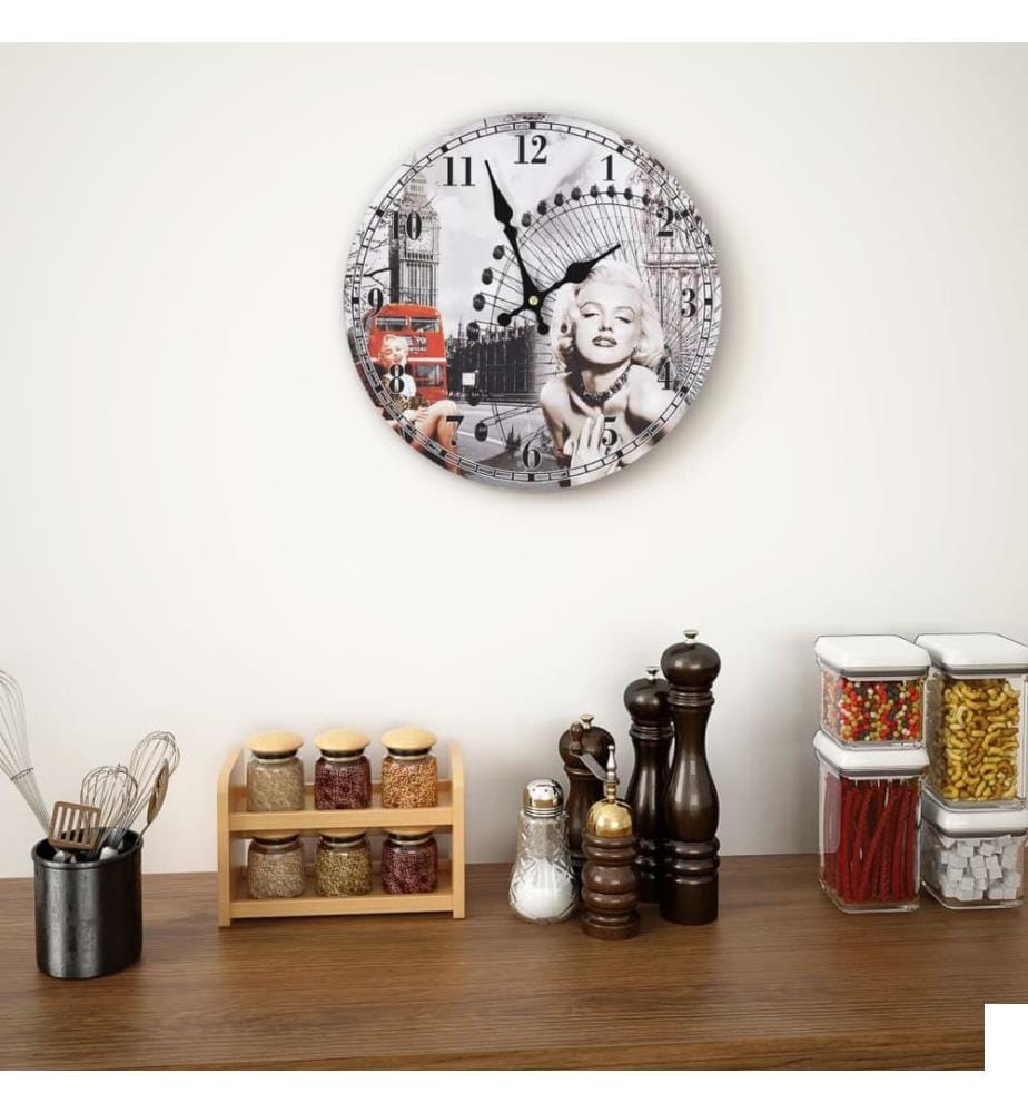 Horloge murale vintage Marilyn Monroe 30 cm