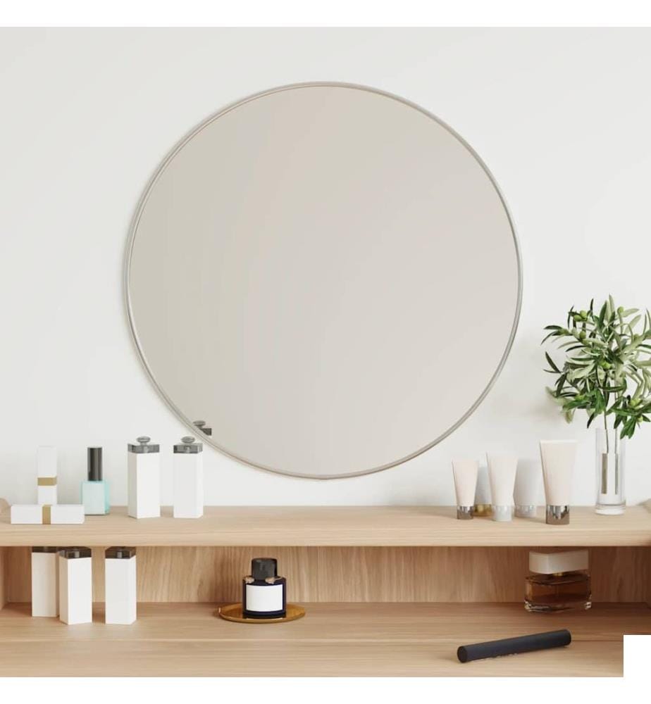 Miroir mural Argenté Ø 50 cm Rond
