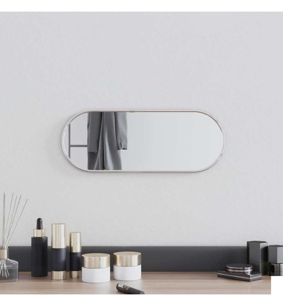 Miroir mural Argenté 40x15 cm Ovale