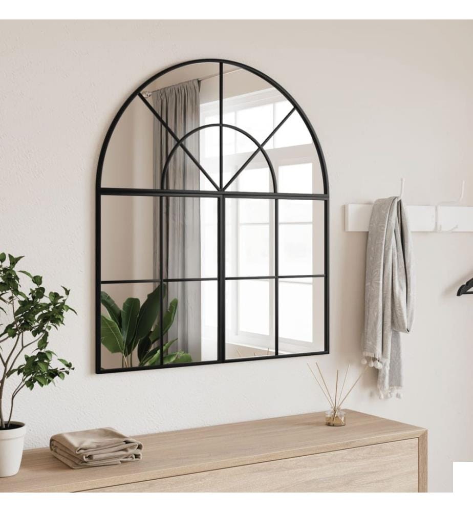 Miroir mural noir 80x40 cm arche fer