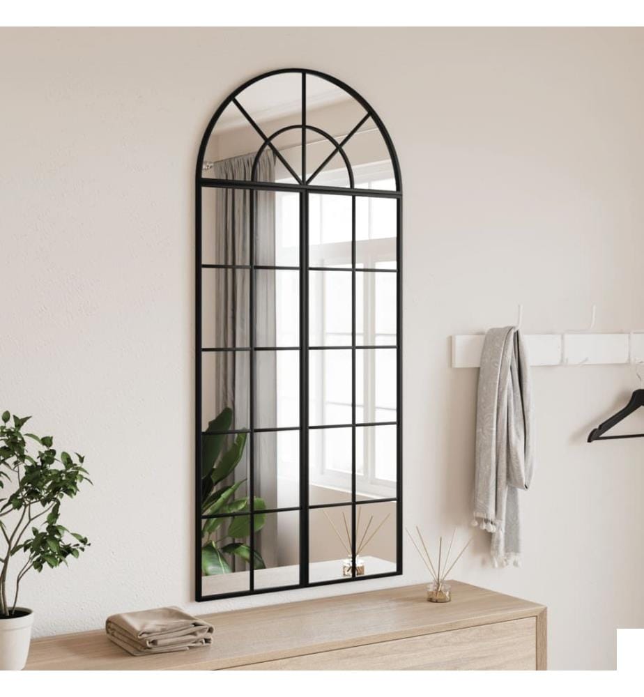 Miroir mural noir 60x130 cm arche fer