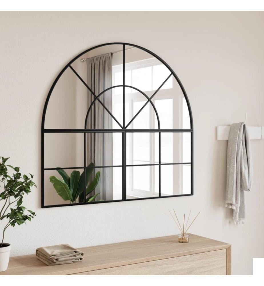 Miroir mural noir 100x90 cm arche fer