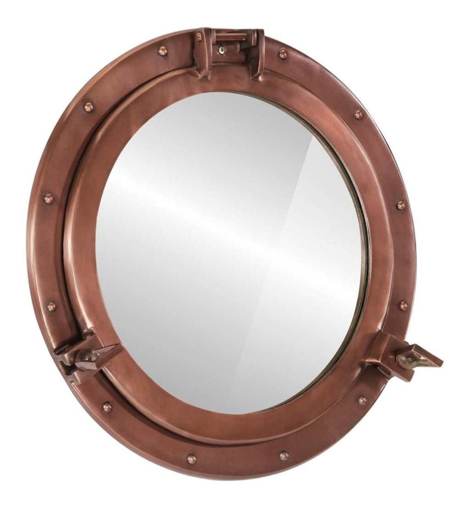 Miroir en forme de hublot mural Ø50 cm aluminium et verre