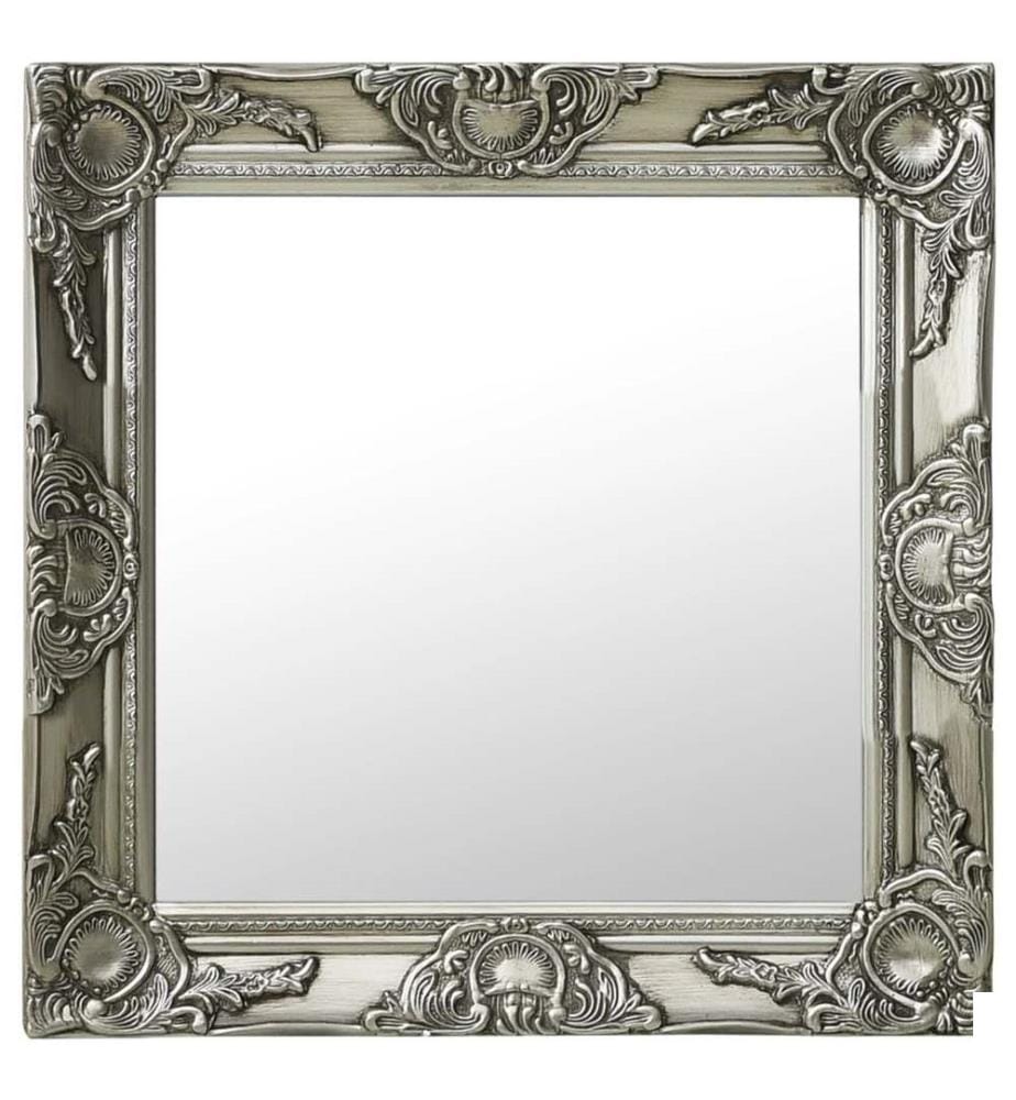 Miroir mural style baroque 50x50 cm Argenté