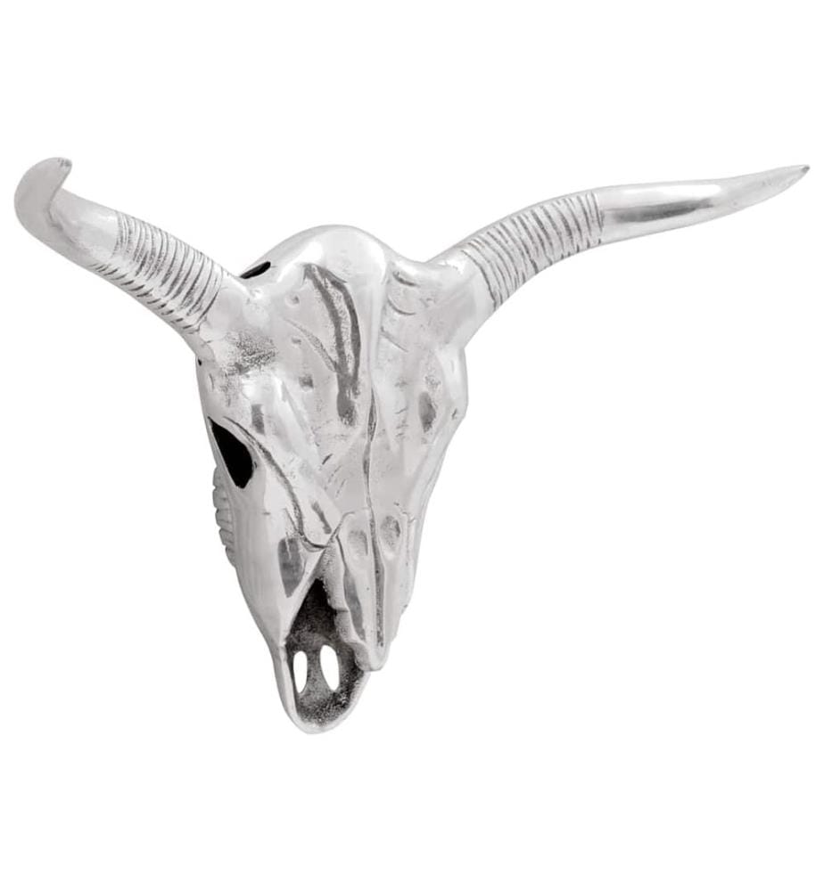 Crâne de taureau Argenté 49 x 10 x 36 cm Aluminium