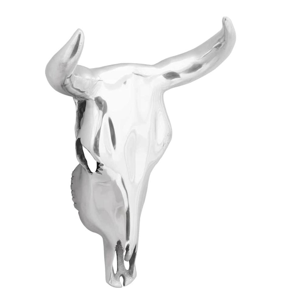 Crâne de taureau Argenté 34 x 13 x 53 cm Aluminium