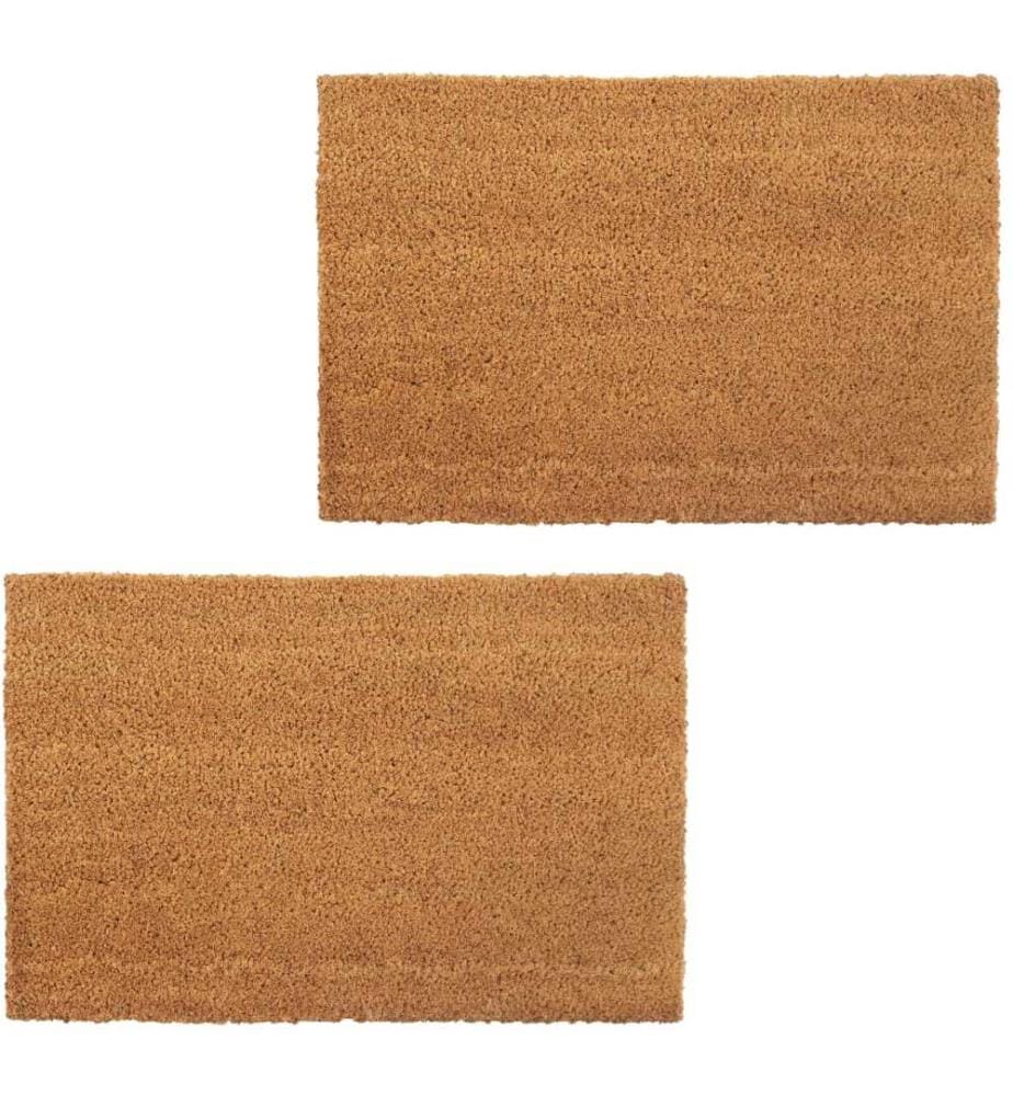 Paillasson 2 pcs Fibre de coco 24 mm 40 x 60 cm Naturel