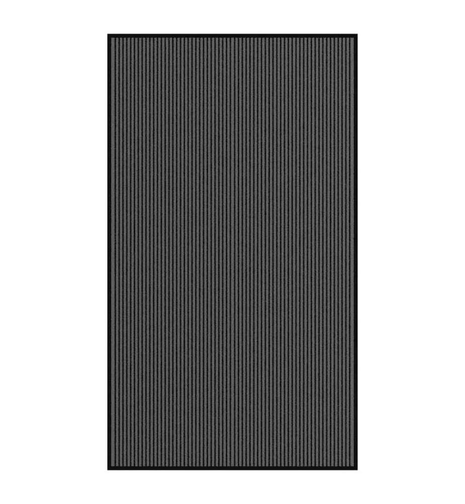 Paillasson noir et gris à rayures 115x200 cm