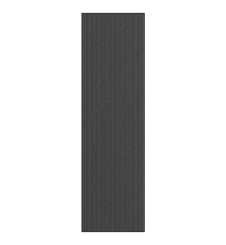 Paillasson noir et gris à rayures 115x400 cm