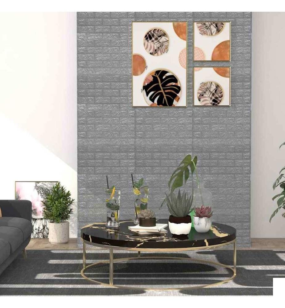Papier peint 3D autoadhésif Briques 10 pcs Anthracite