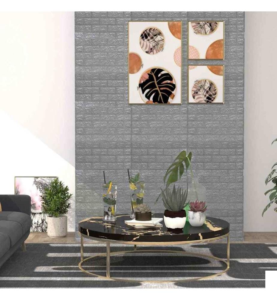 Papier peint 3D autoadhésif Briques 20 pcs Anthracite
