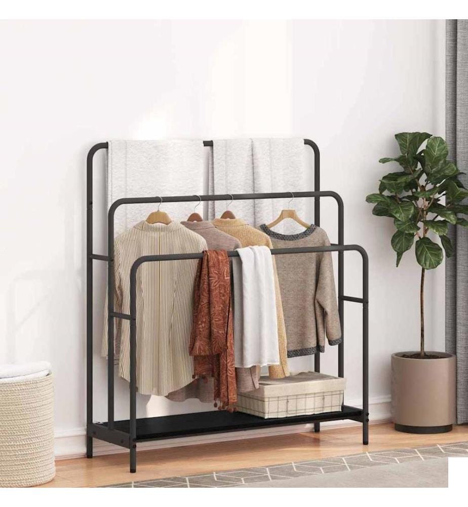 Porte-vêtements Chêne noir 90 x 30 x 100,5 cm Bois d'ingénierie