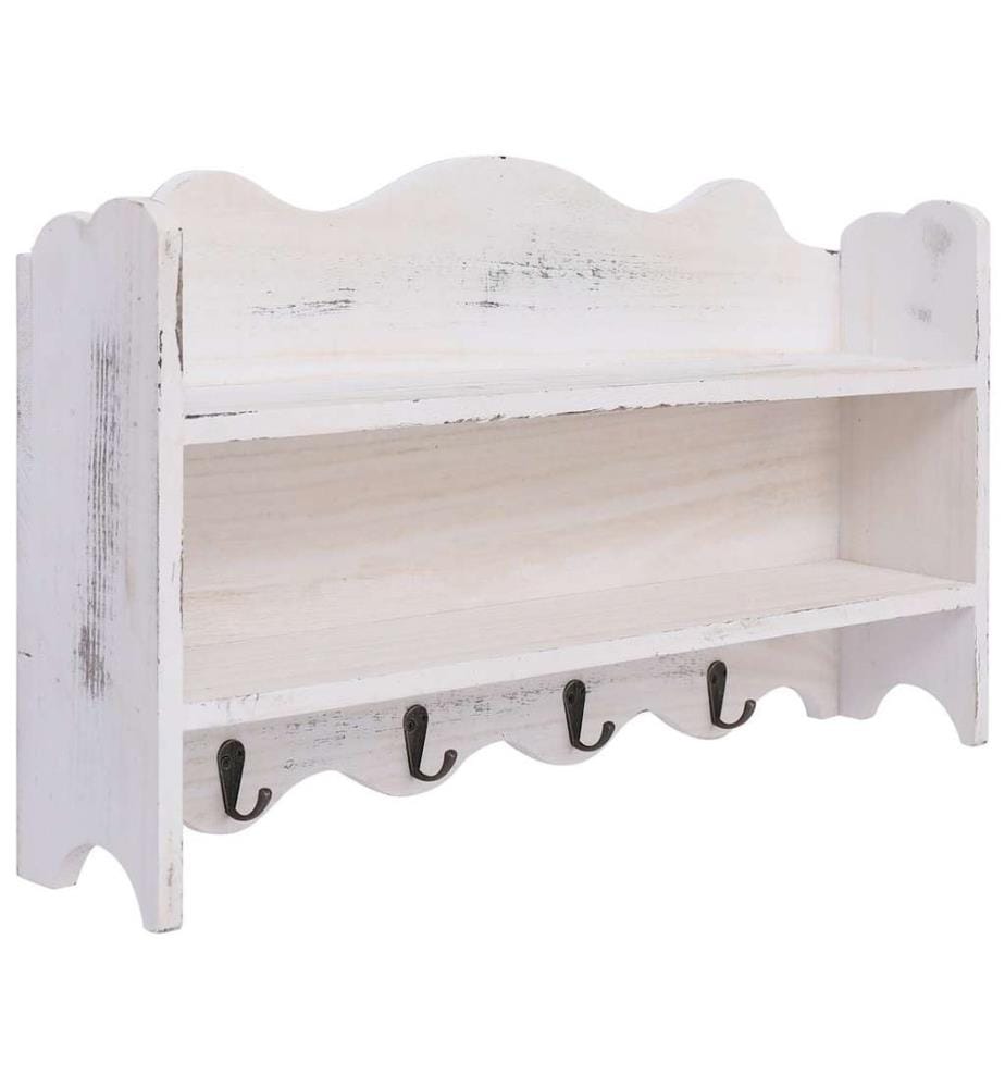 Porte-manteau mural Blanc 50x10x30 cm Bois