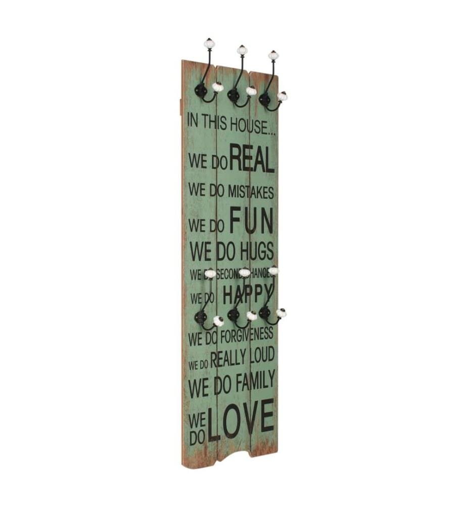 Porte-manteau mural avec 6 crochets 120 x 40 cm HAPPY LOVE