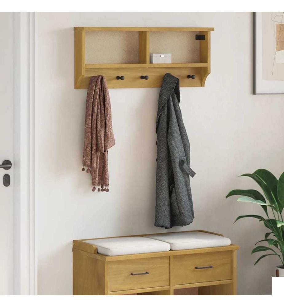Porte-manteau mural SANDNES 87x12x35 cm bois massif pin
