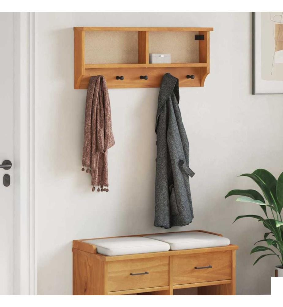 Porte-manteau mural SANDNES 87x12x35 cm bois massif pin