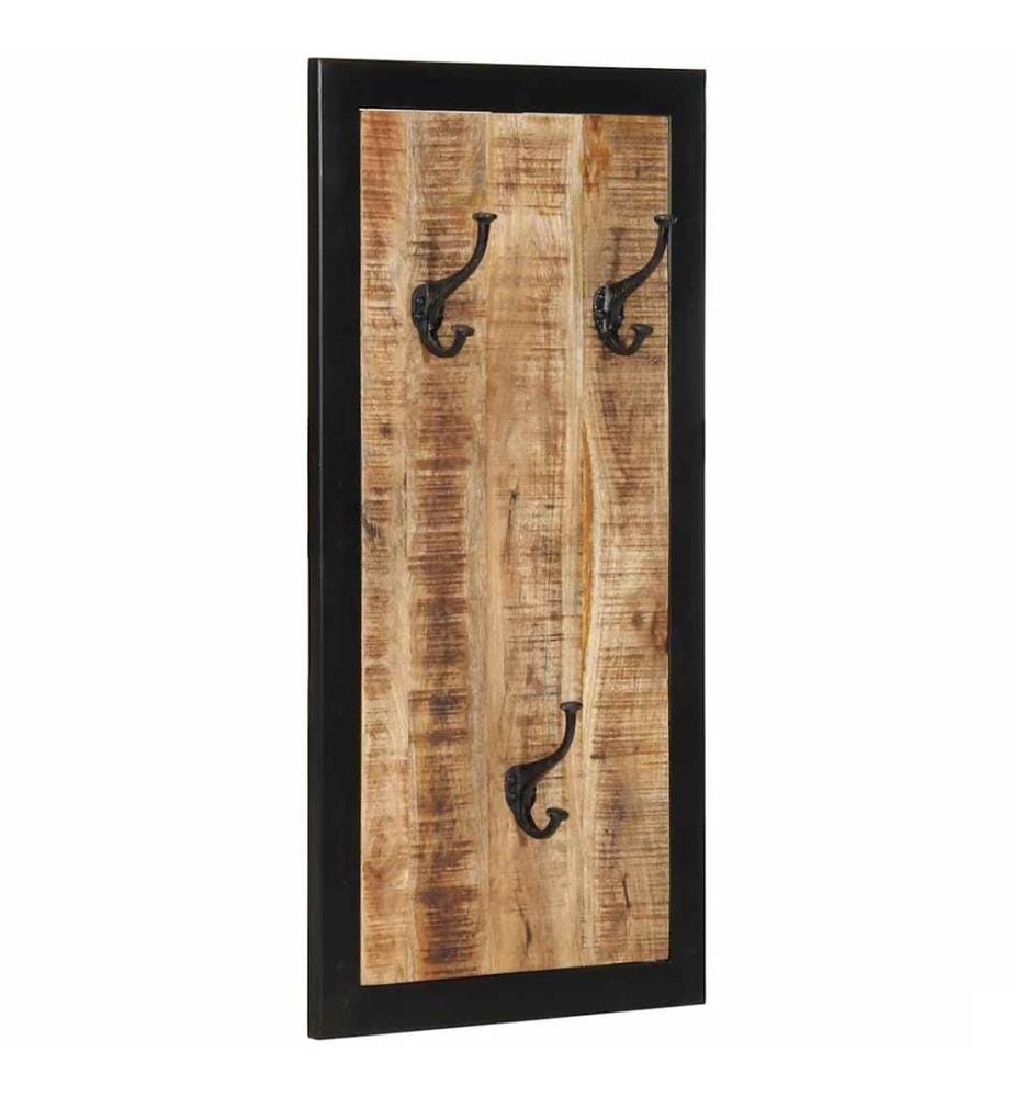 Porte-manteau 40x2x80 cm bois de manguier massif brut