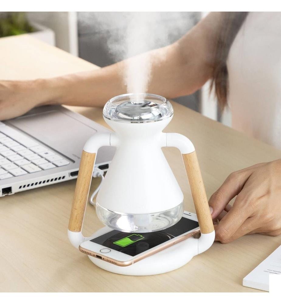 Humidificateur Diffuseur d'Arômes et Chargeur Sans Fil 3 en 1 Misvolt