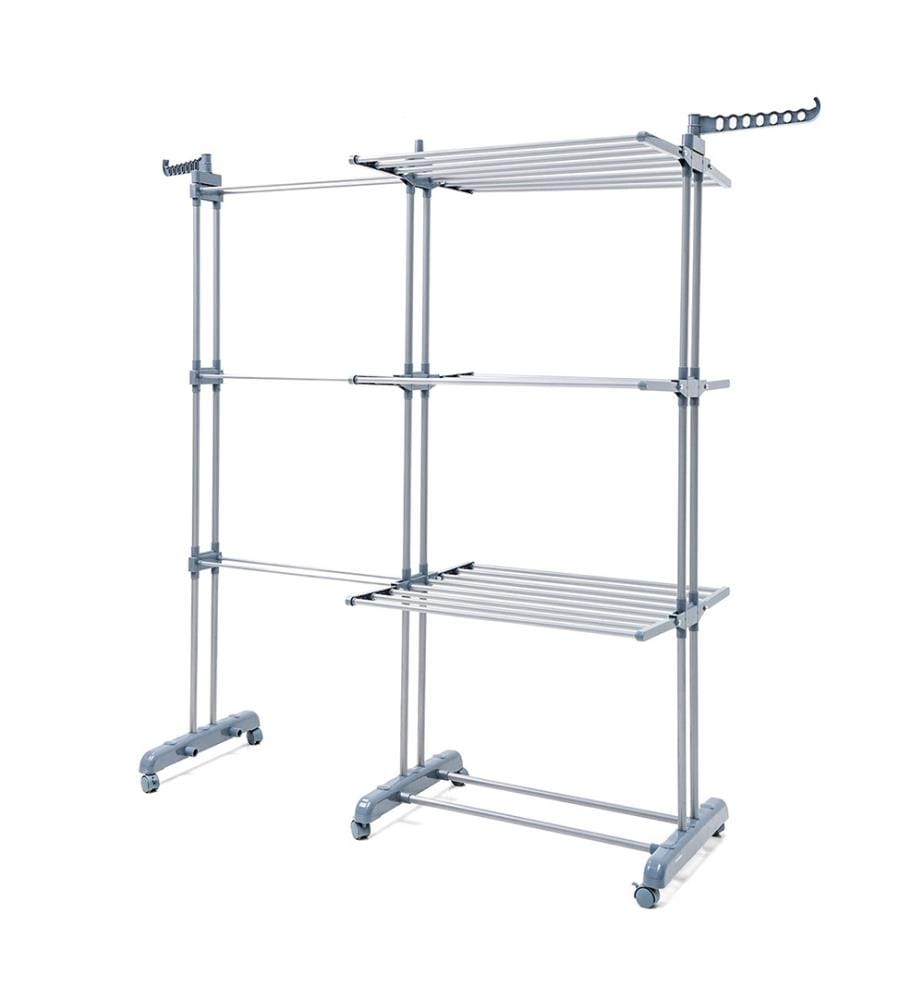 Étendoir pliant vertical extensible Dolver XL - Gris - 22 m