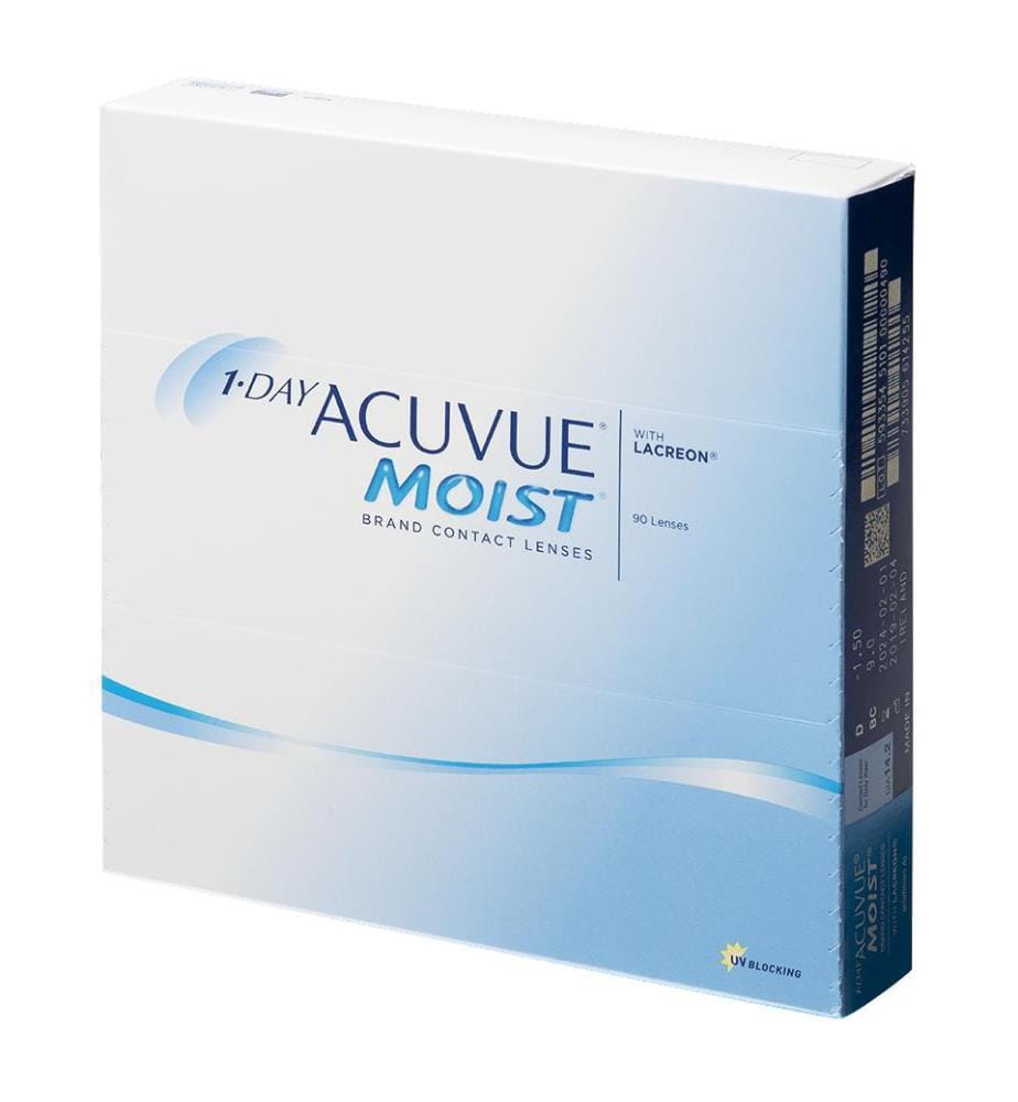 Lentilles de Contact 1-Day Moist Dioptrie 1,5 - 90 Pièces