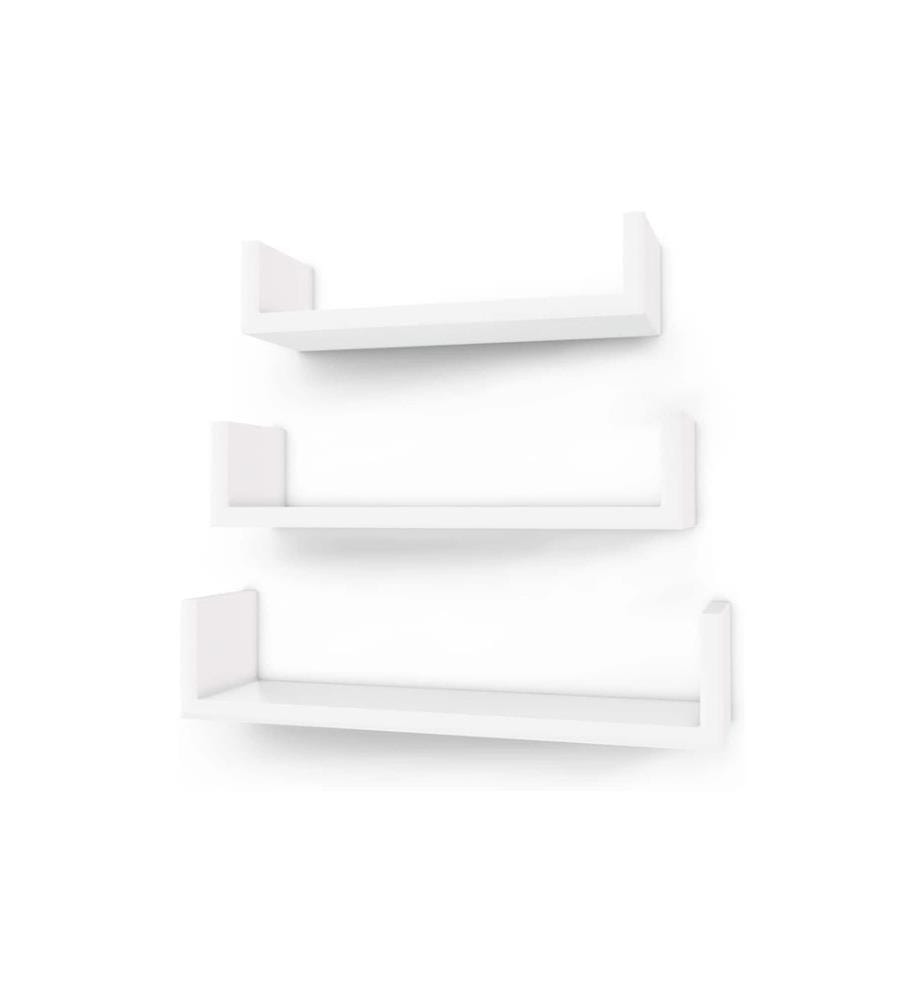 Songmics - Étagère murale en forme de u , Blanc