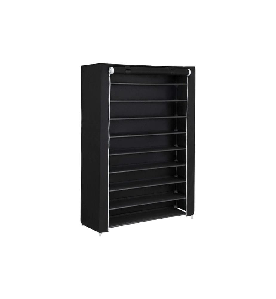 Songmics - Armoire à chaussures avec porte roulante 100 x 28 x 162 cm, Noir